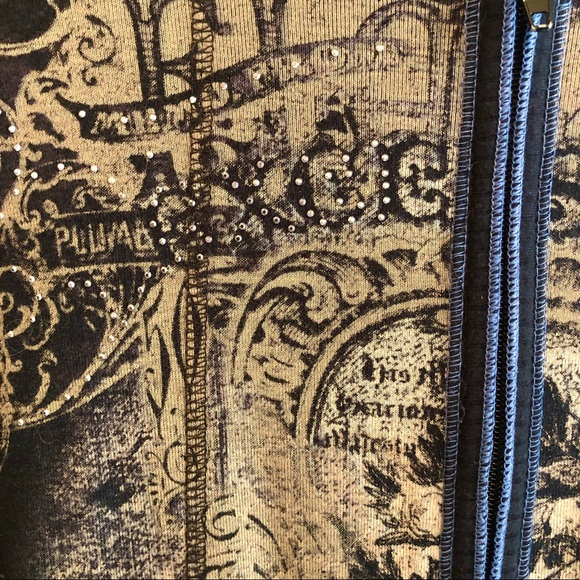 🌸HOST PICK🌸SKINNY MINNIE*NWOT Embellished Zip-Up - Picture 6 of 8